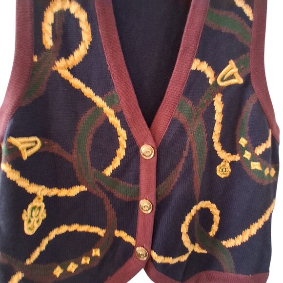 Talbots vintage sweater vest womens Large Equestrian - Picture 2 of 4
